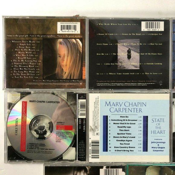 Mary Chapin Carpenter 8 CD Lot Hits Stones Heart Come On Shooting Sex Passionate - Picture 3 of 12